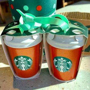 Starbucks Glitter Red Christmas Ornaments